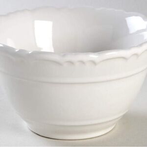 Pottery Barn Napoli Coupe Bowls Set Of 8 White Scalloped Edge Made In Italy